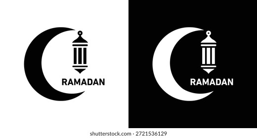 Ramadan Monat Symbol Silhouette Vektor flache Illustration Design Pack.
