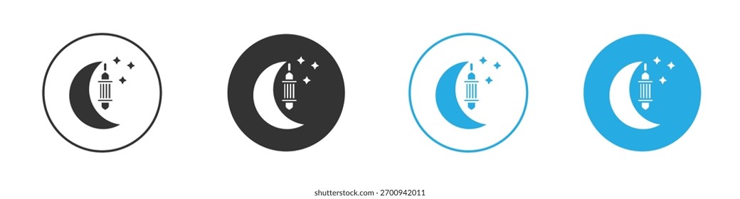Ramadan Month icon symbol flat style on white background.