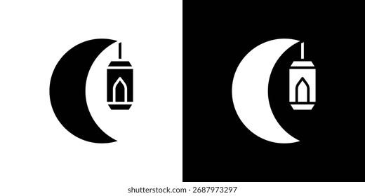 Icono del mes de Ramadán, gráficas de Vector con estilo