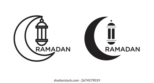 Vector del icono del mes de Ramadán, signo y símbolo para Elementos de diseño, Sitio web o App.
