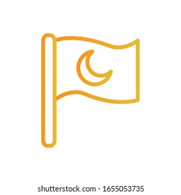 Ramadan moon flag gradient style icon design, Islamic muslim religion culture belief religious faith god spiritual meditation and traditional theme Vector illustration