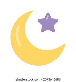 Ramadan Moon (Moschee) flach Symbol. Cartoon-Illustration. Vektorzeichen für mobile App und Webseiten.
