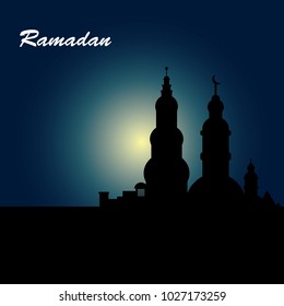 ramadan moon star Festival Castle background illustration Night day palace