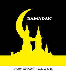 ramadan moon star Festival Castle background illustration Night day palace