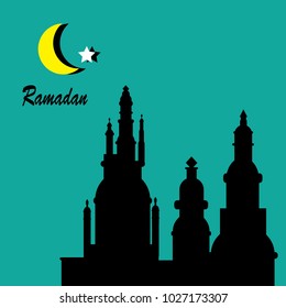 ramadan moon star Festival Castle background illustration Night day palace