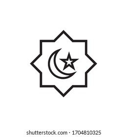 ramadan, luna, icono estrella ilustración vectorial