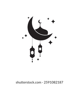 Ramadan moonlight  illustration vector logo