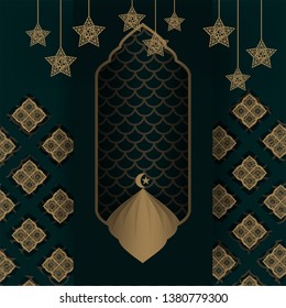 ramadan moslem vector card background