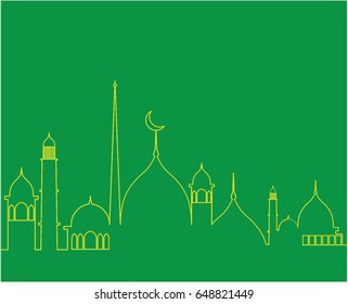 Ramadan mosque background vector illustration