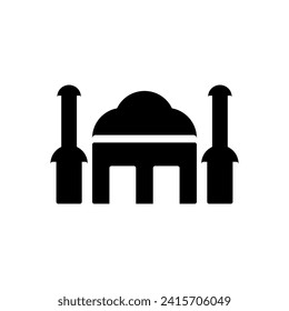 Ramadan Mosque in black fill icon. Trendy style ramadan graphic resources for many purposes.