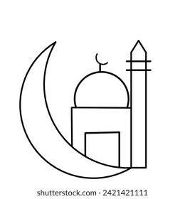 Ramadan mosque icon isolated on white background