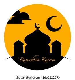 Concepto de ilustración de la mezquita de Ramadán adecuado para pegatinas, fondo, tarjetas| EPS 10