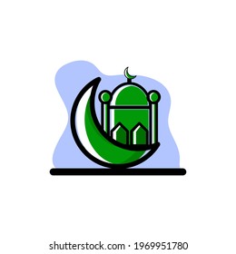 Ramadan Mosque Islamic Icon Vector Conceptual Illustration Design eps10 great for any purposes