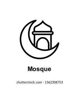 Ramadan mosque outline icon. Element of Ramadan day illustration icon. Signs and symbols can be used for web, logo, mobile app, UI, UX