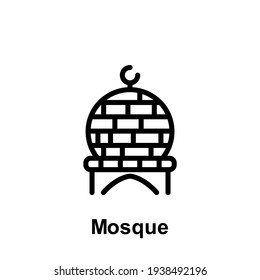 Ramadan mosque outline icon. Element of Ramadan day illustration icon. Signs and symbols can be used for web, logo, mobile app, UI, UX