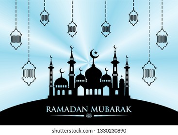 Ramadan mosque silhouette design