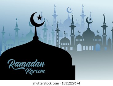 ramadan mosque silhouette design