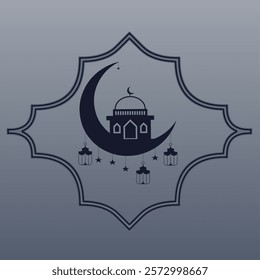 Ramadan Mosque Silhouette Vector, Mosque Silhouette Graphic Design Template Vector, Masjid Clipart, Logo, ornaments and decorations of Islamic mosques