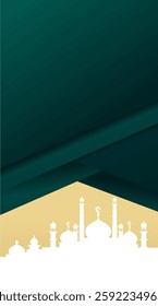 Ramadan mosque vector illustration design. Mosque silhouette. as an illustration of the background for the Ramadan Eid al-Fitr event with a green base color 019
