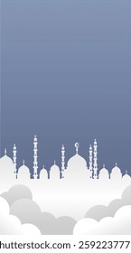 Ramadan mosque vector illustration design. Mosque silhouette. as an illustration of the background for the Ramadan Eid al-Fitr event with a purple base color 027