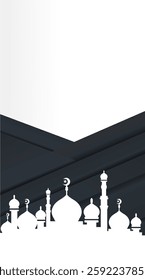 Ramadan mosque vector illustration design. Mosque silhouette. as an illustration of the background for the Ramadan Eid al-Fitr event with a black base color 02