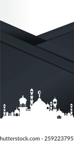 Ramadan mosque vector illustration design. Mosque silhouette. as an illustration of the background for the Ramadan Eid al-Fitr event with a black base color 05