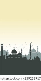 Ramadan mosque vector illustration design. Mosque silhouette. as a background illustration for the Ramadan Eid al-Fitr event 040