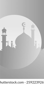 Ramadan mosque vector illustration design. Mosque silhouette. as a background illustration for the Ramadan Eid al-Fitr event 037