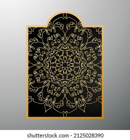 Ramadan motif frame with mandala elements.