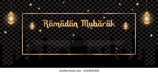 Ramadan Mubarak background design for greeting card, banner, event, or poster. Islamic background. Vector illustration