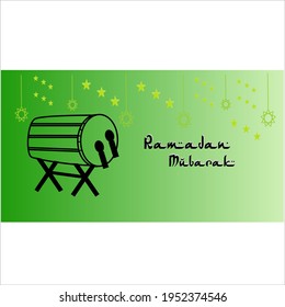 Ramadan-Mubarak-Hintergrund mit grünem Hintergrund