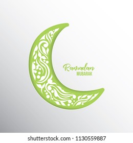 Ramadan mubarak background. Ramadan mubarak greeting card design with half moon vector illustration. Half moon vector illustration. Half moon colorful illustration.