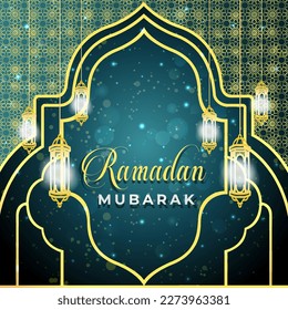 Banner de Ramadan Mubarak o fondo de ramadan mubarak