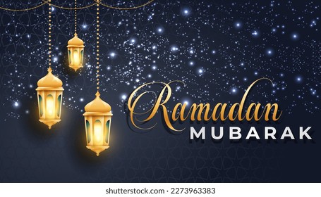 Banner de Ramadan Mubarak o fondo de ramadan mubarak