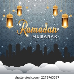 Ramadan mubarak banner or ramadan mubarak background
