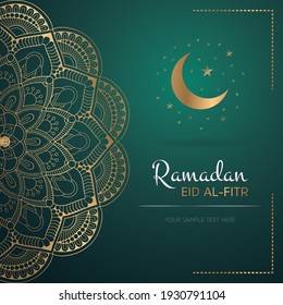 Ramadan Mubarak Banner, Eid-Ul-Fitr Card