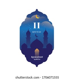 Ramadan Mubarak Banner Greeting for social media template 