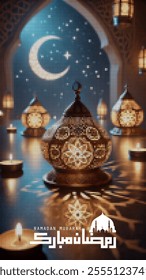 Ramadan Mubarak banner template, Ramadan Mubarak vector illustration with Islamic background