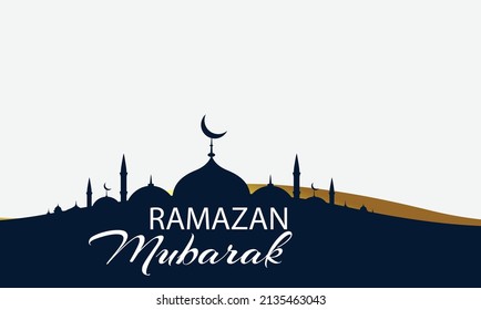 Diseño vectorial de banner de Ramadan Mubarak 