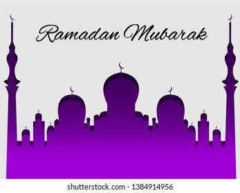 Ramadan Mubarak in beautiful masjid Background 