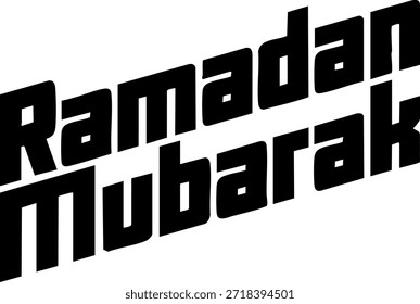 Ramadán Mubarak audaz tipografía moderna letras aisladas sobre fondo blanco
