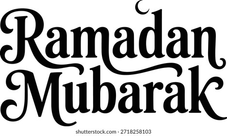 Ramadan Mubarak Bold Moon Typografy