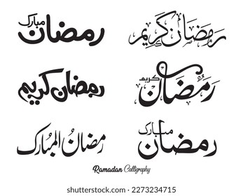 Ramadan Mubarak Calligraphy Arabic Islamic Writing Styles
