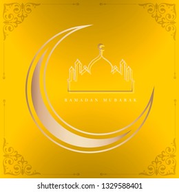 Ramadan Mubarak card design vector