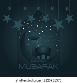 Ramadan mubarak  card design vector