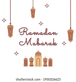 ramadan mubarak card greeting. ramadan illustration