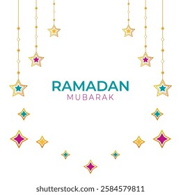 Ramadan mubarak card. Vector illustration.