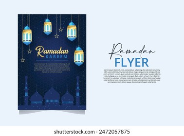 Ramadan Mubarak Creative Best Flyer design with elements 