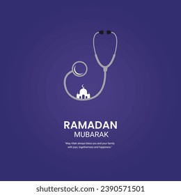 Ramadan Mubarak creative design for social media post. Happy Ramadan Mubarak.