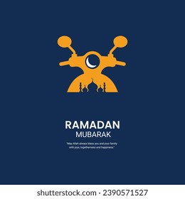 Ramadan Mubarak creative design for social media post. Happy Ramadan Mubarak.